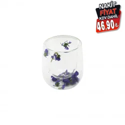 SDR-A6 ( 350ML & KULPSUZ ) ( ÇİFT CİDARLI & ÇİÇEKLİ ) CAM BARDAK*100=K
