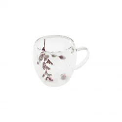 SDR-B1 ( 250ML & KULPLU ) ( ÇİFT CİDARLI & ÇİÇEKLİ ) CAM BARDAK*100=K