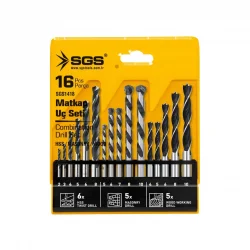 SGS 16 PARÇA AHŞAP/METAL/BETON MATKAP UCU SETİ SGS1418