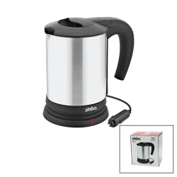 SİNBO SK-8034 ( 24V ) ARAÇ İÇİ KETTLE ( PASLANMAZ ÇELİK ) SU ISITICISI ( 0.8LT ) ( 200W ) ( ÇAKMAKLIK FİŞLİ ) ( PLASTİK KAPAK & KULP )*12