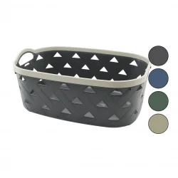 SUNPLAST SD-5006 ( NO-6 ) ( 16.7LT ) ÇOK AMAÇLI SEPET ( DERİ GÖRÜNÜM DESENLİ ) (RENKLİ PLASTİK) (ÇİFT DAHİLİ KULP)*12=K