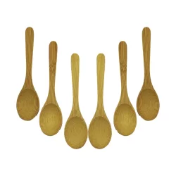 TATA BAMBOO & WOOD DMR-8467 ( 6PCS & OVAL ) AHŞAP BAMBU ( ÇAY KAŞIK ) SETİ*500