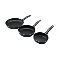 TAVACI ( 3PCS ) ( TEFLON ) TAVA SETİ ( SİYAH BAKALİT SAPLI  ) ( 16-20-24CM )*20