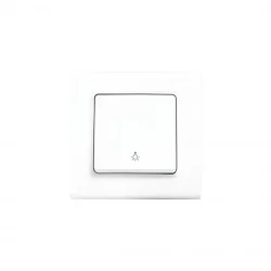 VİKO-91400003 LİNNERA S ( LIGHT ) TEKLİ ANAHTAR ( BEYAZ ) ( ÇERÇEVELİ )*12X10