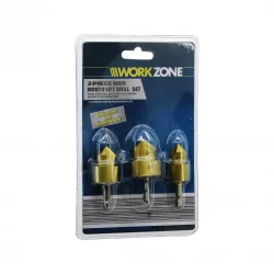WORKZONE-25034325-73380 LRD-64A (3PCS) PLASTİK BORU AÇMA (SAC METAL LEVHA DELME) BİTS UÇ (15-19--24-31--18-24)*100