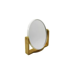 YAKUT-11458-5002 ( 5.5 ) ( OVAL ) MAKYAJ AYNASI ( AHŞAP BAMBU AYAKLI ) ( ÇİFT TARAFLI ) ( PLASTİK ÇERÇEVE )*60
