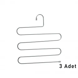 YAKUT-2686 KROM AKILLI PANTOLON ASKI ( DOLAP İÇİ YER KAZANDIRAN PANTOLON & GİYSİ ASKISI )*10=K