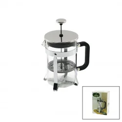 YAKUT-9587 FRECHPRESS ( 350ML ) ( CAM ) BİTKİ SÜZGEÇİ (METAL KAFES & PLASTİK SAPLI) (METAL KAPLAMALI PLS.KAPAK)*60