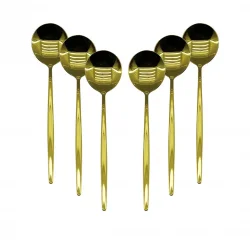 YAKUT-9725 ( 6PCS ) ( GOLD ) YEMEK KAŞIK SETİ*100