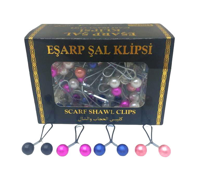 İBİCO ( ŞK-150 ) SCARF SHAWL ( BONCUKLU ) ( RENKLİ &TEK RENK ) ( 100PCS ) EŞARP BAŞÖRTÜ & ŞAL KLİPSİ*100