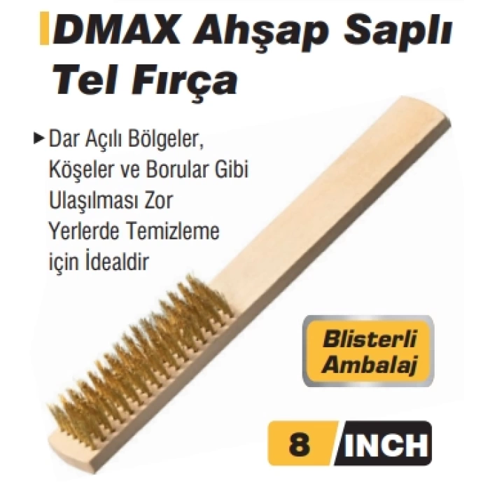 Dmax Ahşap Saplı Tel Fırça 8 Inch DMX4247