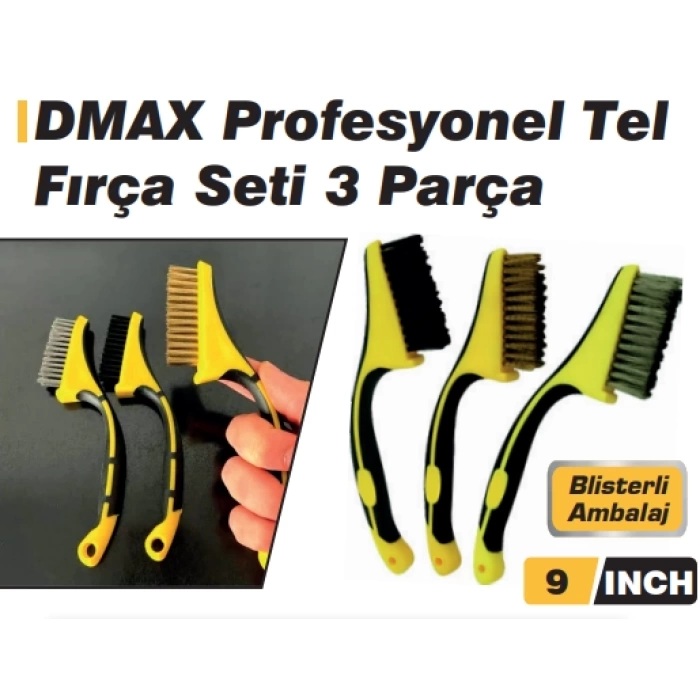 Dmax Profesyonel Tel Fırça Seti 3 Parça 7 Inch - 3 Parça DMX4129