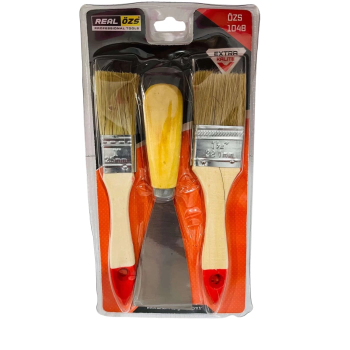 Real Özs Kestirme Fırça ve Spatula Seti 3 Parça OZS-1048