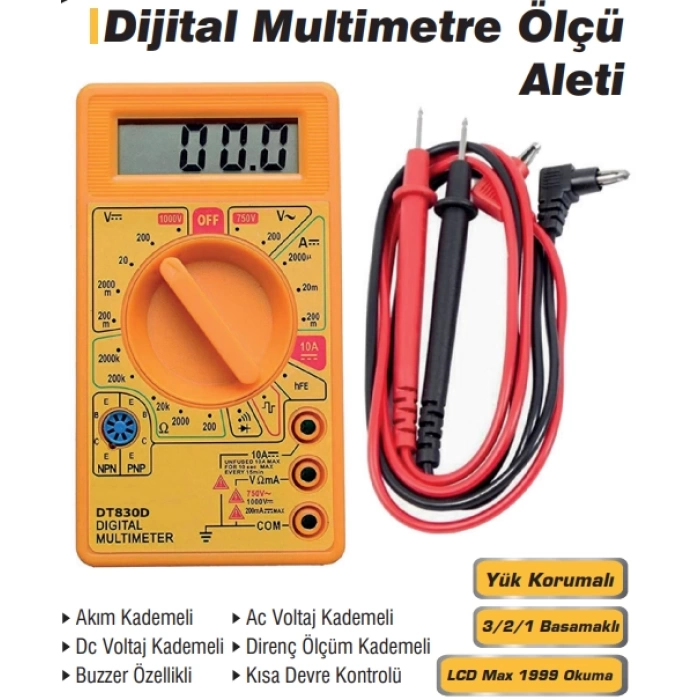 Real Özs Dijital Multimetre Ölçü Aleti OZS-8664