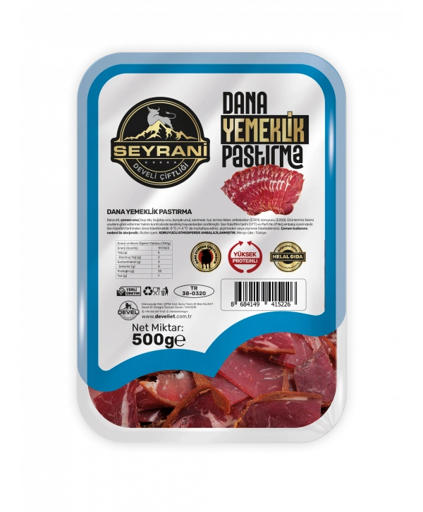 KÜVET YEMEKLİK DANA PASTIRMA 500 GR