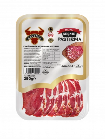 KÜVET DİLİMLİ SEÇME DANA PASTIRMA 250 GR