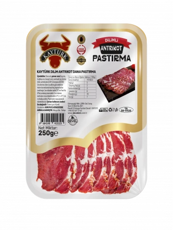 KÜVET DİLİMLİ ANTRİKOT DANA PASTIRMA 250 GR