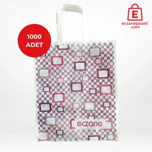 30*37cm Kulplu Kareli Desen Bez Torba 1000 adet