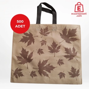 40x34x7cm Kulplu Körüklü Çınar Yaprak Desenli Bez Torba 500 adet