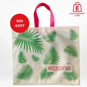 40x34x7cm Kulplu Körüklü Hurma Yaprak Desenli Bez Torba 500 adet