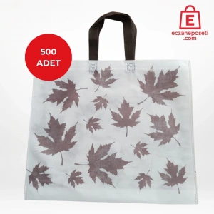 40x34x7cm Kulplu Körüklü Çınar Yaprak Desenli Bez Torba 500 adet