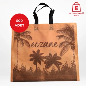 40x34x7cm Kulplu Körüklü Palmiye Desenli Bez Torba 500 adet