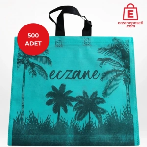 40x34x7cm Kulplu Körüklü Palmiye Desenli Bez Torba 500 adet