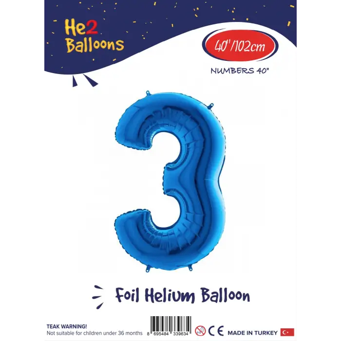 40 Mavi Renk Folyo Balon ( 3 )