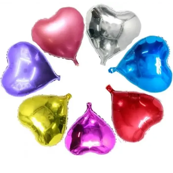 10 Altın Kalp Folyo Balon 25 cm