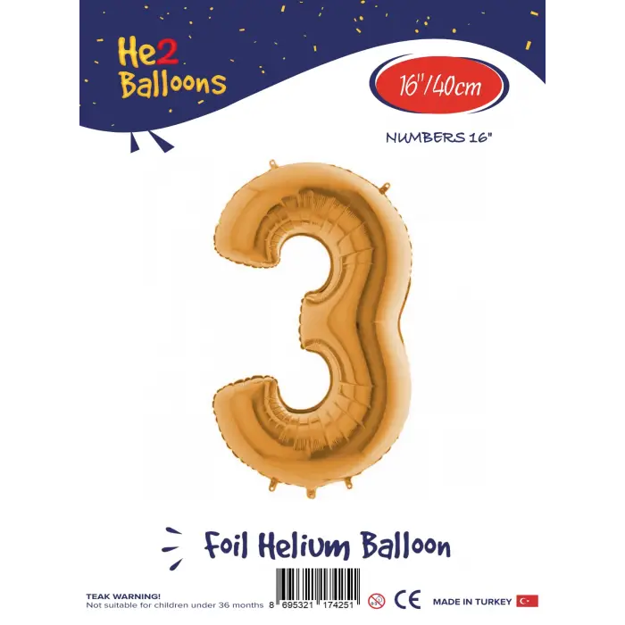 16Altın Folyo Balon ( 3 )
