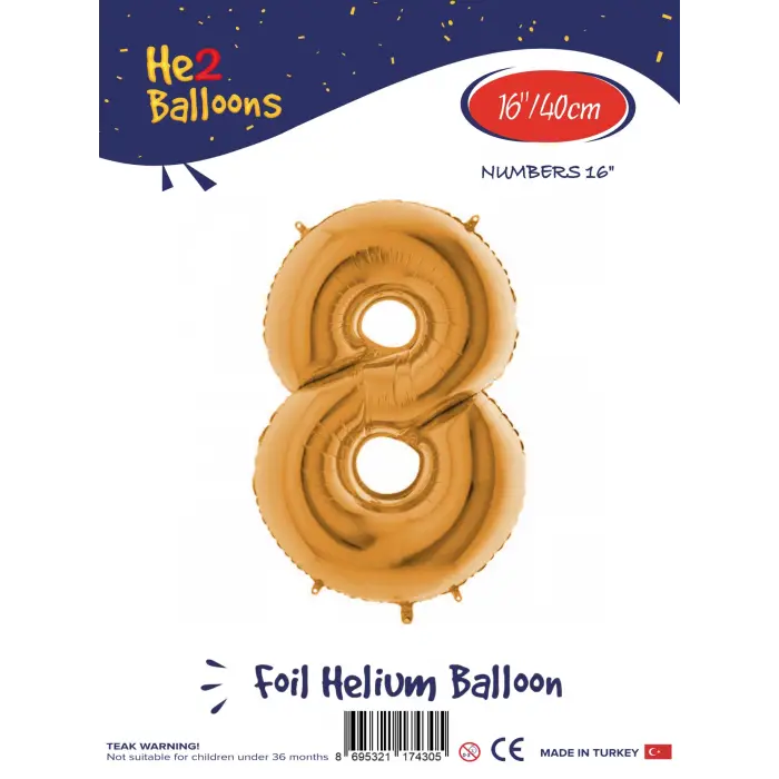 16Altın Folyo Balon ( 8 )