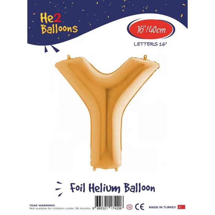 16Altın Folyo Balon ( Y )