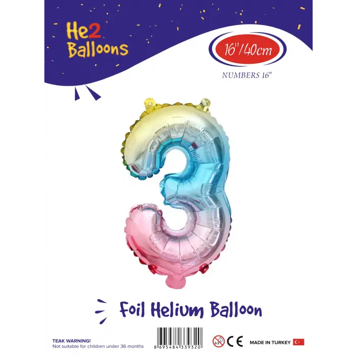 16Gökkuşağı Folyo Balon ( 3 )
