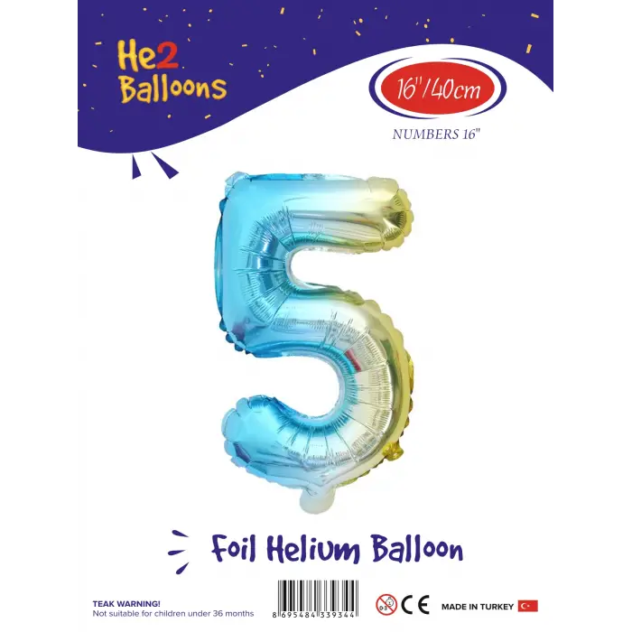 16Gökkuşağı Folyo Balon ( 5 )