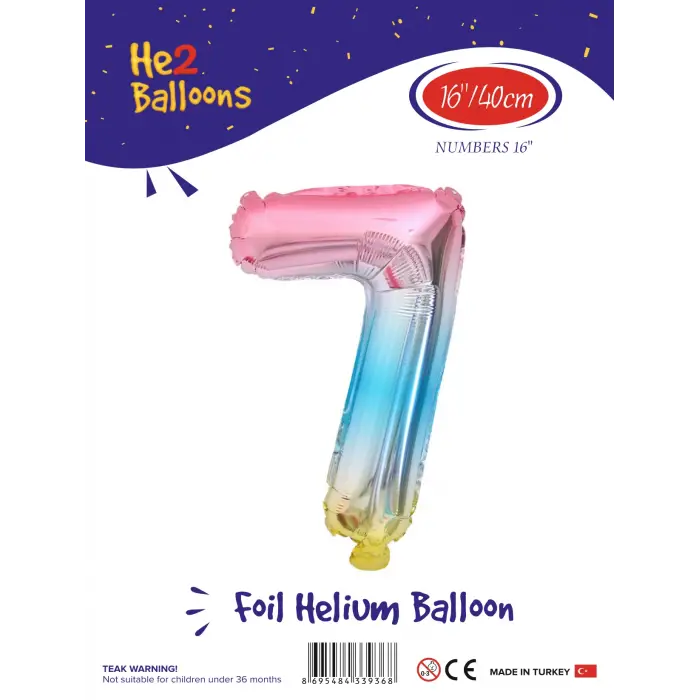 16Gökkuşağı Folyo Balon ( 7 )