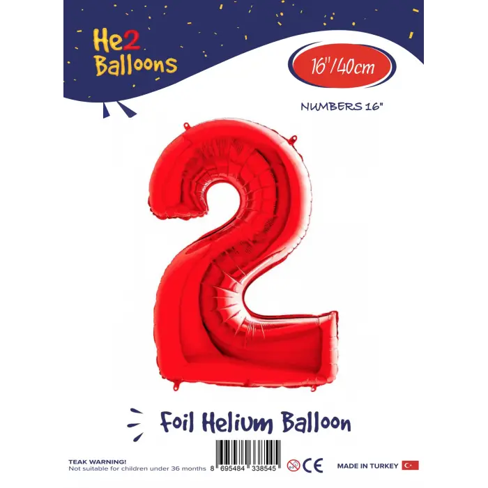 16Kırmızı Folyo Balon ( 2 )