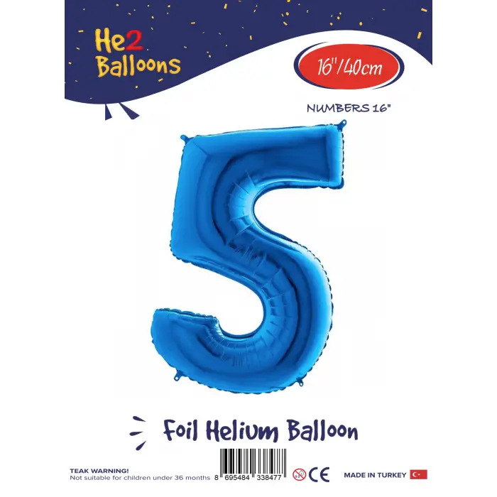 16Mavi Folyo Balon ( 5 )
