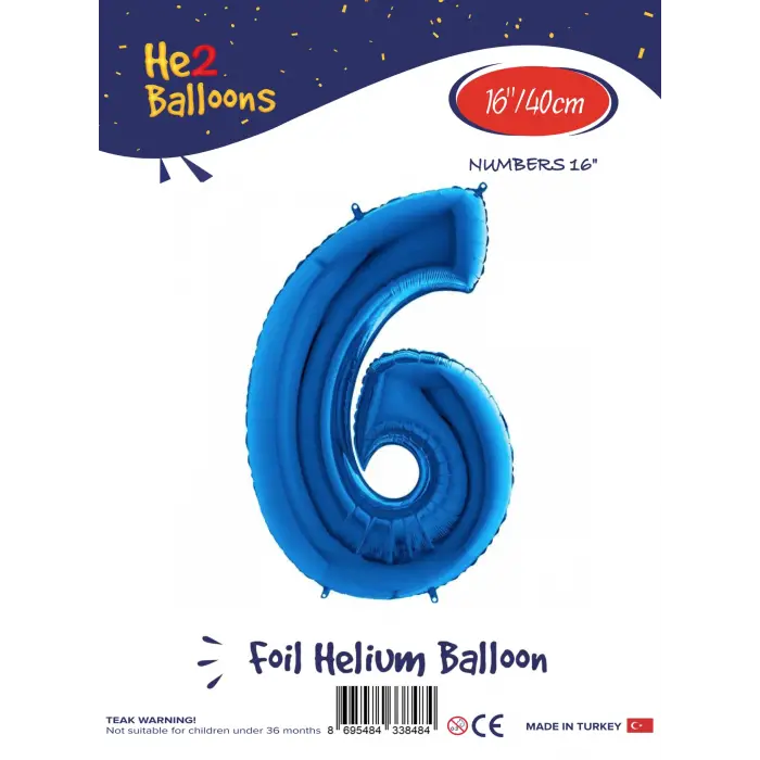 16Mavi Folyo Balon ( 6 )