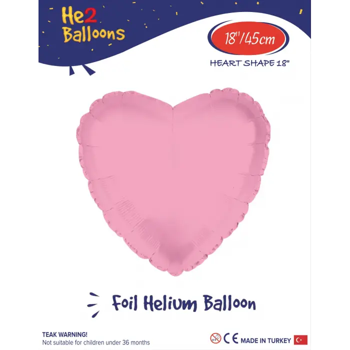 18Açık Pembe Kalp Folyo Balon