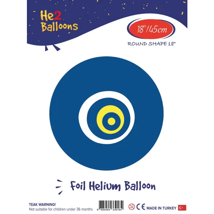 18Baskılı Yuvarlak Folyo Balon(Nazar)