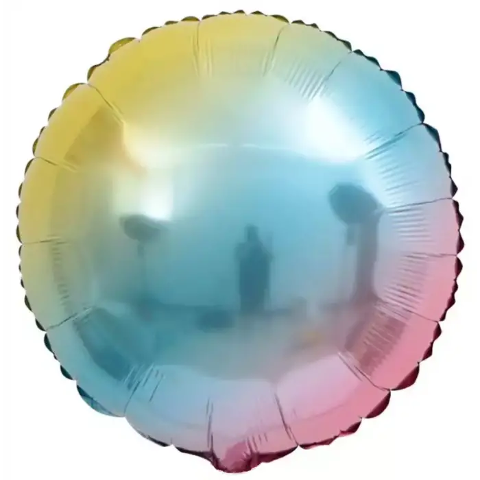 18Gökkuşağı Yuvarlak Folyo Balon 50 Li Paket