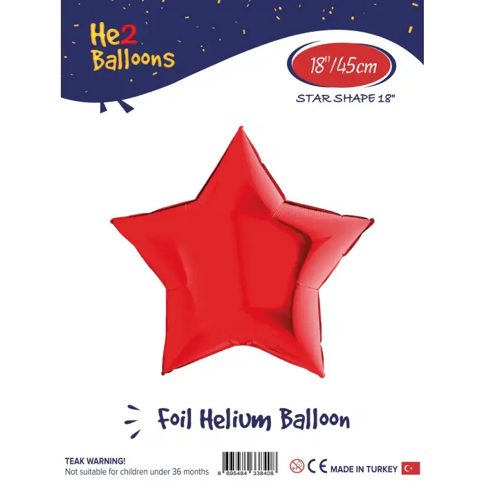 18 Kırmızı Yıldız Folyo Balon