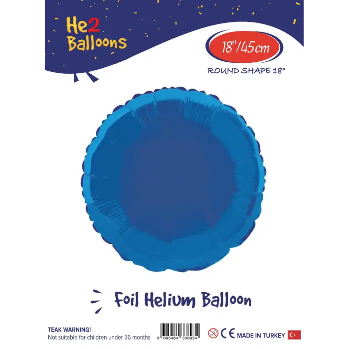 18Mavi Yuvarlak Folyo Balon