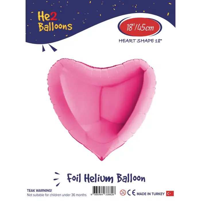 18Pembe Kalp Folyo Balon