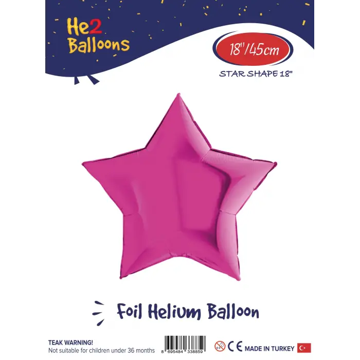 18 Pembe Yıldız Folyo Balon