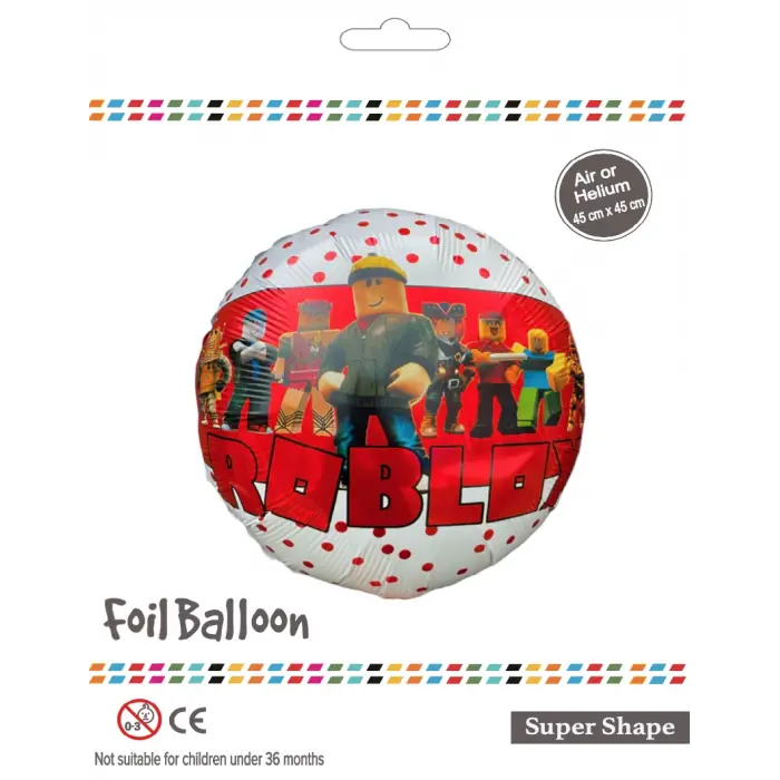 18Yuvarlak Kırmızı Roblox Folyo Balon