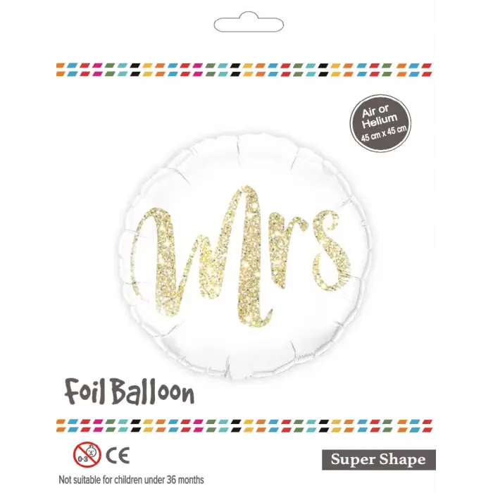 18Yuvarlak Mrs Folyo Balon