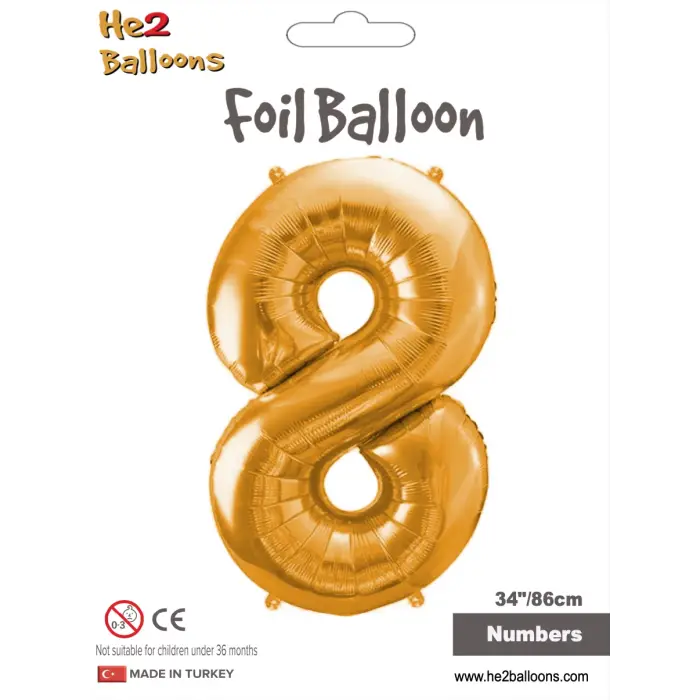 34 Altın Renk Folyo Balon ( 8 )
