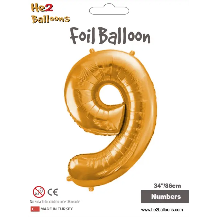 34 Altın Renk Folyo Balon ( 9 )