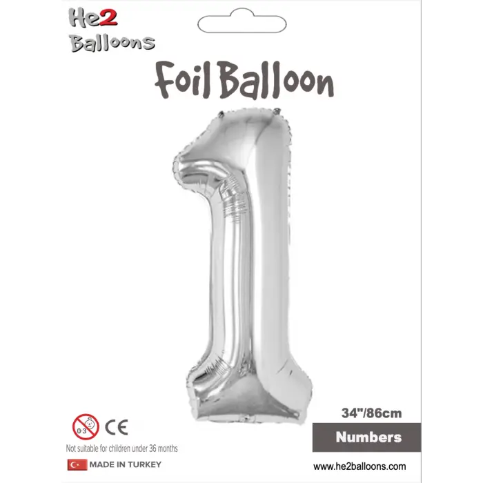 34 Gümüş Renk Folyo Balon ( 1 )